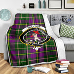 Scotstee Shop Tartan Plaid Blanket Taylor Clan Crest Badge Scottish Tartan Plaid Sherpa Blanket