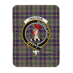 Scotstee Shop Tartan Plaid Blanket Taylor Weathered Clan Crest Badge Scottish Tartan Plaid Sherpa Blanket