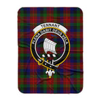 Scotstee Shop Tartan Plaid Blanket Tennant Clan Crest Badge Scottish Tartan Plaid Sherpa Blanket