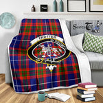 Scotstee Shop Tartan Plaid Blanket Trotter Clan Crest Badge Scottish Tartan Plaid Sherpa Blanket