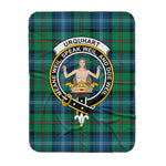 Scotstee Shop Tartan Plaid Blanket Urquhart Ancient Clan Crest Badge Scottish Tartan Plaid Sherpa Blanket