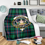 Scotstee Shop Tartan Plaid Blanket Urquhart Broad Red Ancient Clan Crest Badge Scottish Tartan Plaid Sherpa Blanket