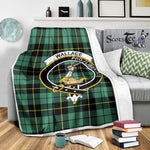 Scotstee Shop Tartan Plaid Blanket Wallace Ancient Clan Crest Badge Scottish Tartan Plaid Sherpa Blanket