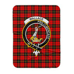 Scotstee Shop Tartan Plaid Blanket Wallace Clan Crest Badge Scottish Tartan Plaid Sherpa Blanket