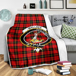 Scotstee Shop Tartan Plaid Blanket Wallace Clan Crest Badge Scottish Tartan Plaid Sherpa Blanket