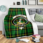 Scotstee Shop Tartan Plaid Blanket Wallace Hunting Clan Crest Badge Scottish Tartan Plaid Sherpa Blanket
