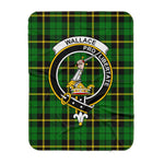 Scotstee Shop Tartan Plaid Blanket Wallace Hunting Clan Crest Badge Scottish Tartan Plaid Sherpa Blanket