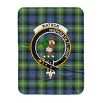 Scotstee Shop Tartan Plaid Blanket Watson Ancient Clan Crest Badge Scottish Tartan Plaid Sherpa Blanket