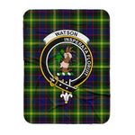 Scotstee Shop Tartan Plaid Blanket Watson Modern Clan Crest Badge Scottish Tartan Plaid Sherpa Blanket