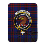 Scotstee Shop Tartan Plaid Blanket Wedderburn Clan Crest Badge Scottish Tartan Plaid Sherpa Blanket