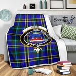 Scotstee Shop Tartan Plaid Blanket Weir Modern Clan Crest Badge Scottish Tartan Plaid Sherpa Blanket