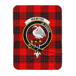 Scotstee Shop Tartan Plaid Blanket Wemyss Clan Crest Badge Scottish Tartan Plaid Sherpa Blanket