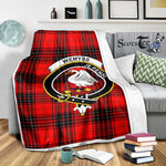Scotstee Shop Tartan Plaid Blanket Wemyss Clan Crest Badge Scottish Tartan Plaid Sherpa Blanket