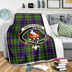Scotstee Shop Tartan Plaid Blanket Whitefoord Clan Crest Badge Scottish Tartan Plaid Sherpa Blanket