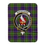 Scotstee Shop Tartan Plaid Blanket Whitefoord Clan Crest Badge Scottish Tartan Plaid Sherpa Blanket