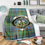 Scotstee Shop Tartan Plaid Blanket Whitelaw Ancient Clan Crest Badge Scottish Tartan Plaid Sherpa Blanket