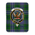 Scotstee Shop Tartan Plaid Blanket Wishart Hunting Clan Crest Badge Scottish Tartan Plaid Sherpa Blanket