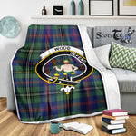 Scotstee Shop Tartan Plaid Blanket Wood Clan Crest Badge Scottish Tartan Plaid Sherpa Blanket