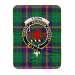 Scotstee Shop Tartan Plaid Blanket Young Clan Crest Badge Scottish Tartan Plaid Sherpa Blanket
