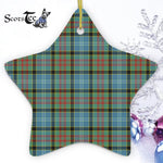 Porterfield Tartan Ornament Star Ornament, Christmas Star Decorations, ceramic ornament, Plaid Star Ceramic Ornament, Christmas Ornament Decorations Gift