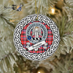 Preston Tartan Ornament,  ceramic ornament, personalized christmas ornaments, christmas tree ornaments, christmas door decorations, Plaid Ornament, Tartan Ceramic Ornament
