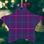 Pride Of Glencoe Tartan Ornament Star Ornament, Christmas Star Decorations, ceramic ornament, Plaid Star Ceramic Ornament, Christmas Ornament Decorations Gift