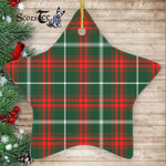 Prince Of Wales Tartan Ornament Star Ornament, Christmas Star Decorations, ceramic ornament, Plaid Star Ceramic Ornament, Christmas Ornament Decorations Gift