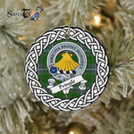 Pringle Tartan Ornament,  ceramic ornament, personalized christmas ornaments, christmas tree ornaments, christmas door decorations, Plaid Ornament, Tartan Ceramic Ornament