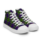 Plaid Tartan Men High Top Sneakers Clan Ayrshire Plaid Converse High Tops Sneakers, Converse Christmas Sneakers