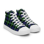 Plaid Tartan Men High Top Sneakers Clan Baillie Plaid Converse High Tops Sneakers, Converse Christmas Sneakers