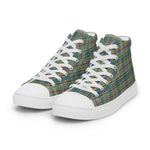 Plaid Tartan Men High Top Sneakers Clan Balfour Plaid Converse High Tops Sneakers, Converse Christmas Sneakers