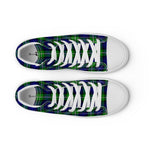 Plaid Tartan Men High Top Sneakers Clan Bannerman Plaid Converse High Tops Sneakers, Converse Christmas Sneakers