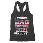 Proud Dad Of A Class Of 2021 Graduate American Flag Gift Women's Tank Top - Scotstee Shop