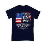 Scotstee Shop - Proud Olde English Bulldog Mom American Flag Patriotic Dog 4th Of July Shirt English Bulldog 4th of July Shirt