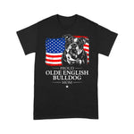Scotstee Shop - Proud Olde English Bulldog Mom American Flag Patriotic Dog 4th Of July Shirt English Bulldog 4th of July Shirt