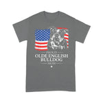 Scotstee Shop - Proud Olde English Bulldog Mom American Flag Patriotic Dog 4th Of July Shirt English Bulldog 4th of July Shirt