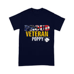 Scotstee Shop - Proud Veteran Poppy With American Flag Veteran Day Gift 4th Of July Shirt