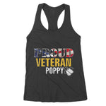 Proud Veteran Poppy With American Flag Veteran Day Gift Women's Tank Top - Scotstee Shop