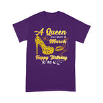 Queen Was Born In March Funny Sunflower Birthday Gifts Birthday Shirt - Scotstee Shop