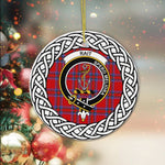 Rait Tartan Ornament,  ceramic ornament, personalized christmas ornaments, christmas tree ornaments, christmas door decorations, Plaid Ornament, Tartan Ceramic Ornament