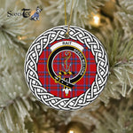 Rait Tartan Ornament,  ceramic ornament, personalized christmas ornaments, christmas tree ornaments, christmas door decorations, Plaid Ornament, Tartan Ceramic Ornament