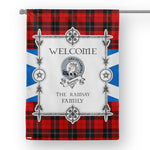 Ramsay Red Tartan Garden Flag - Clan Badge Tartan Flag Scottish Tartan House Flag - Scotstee Shop