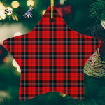 Ramsay Red Tartan Ornament Star Ornament, Christmas Star Decorations, ceramic ornament, Plaid Star Ceramic Ornament, Christmas Ornament Decorations Gift