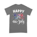 Scotstee Shop - Red White Blue Wine Glass USA Flag Happy 4th Of July Shirt