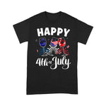 Scotstee Shop - Red White Blue Wine Glass USA Flag Happy 4th Of July Shirt
