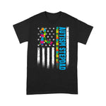 Scotstee Shop - Retro American Flag Autism Stepdad Awareness Autistic 4th Of July Shirt autism awareness shirts