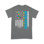 Scotstee Shop - Retro American Flag Autism Stepdad Awareness Autistic 4th Of July Shirt autism awareness shirts