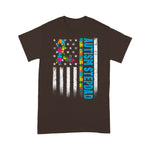 Scotstee Shop - Retro American Flag Autism Stepdad Awareness Autistic 4th Of July Shirt autism awareness shirts