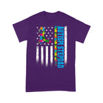Scotstee Shop - Retro American Flag Autism Stepdad Awareness Autistic 4th Of July Shirt autism awareness shirts