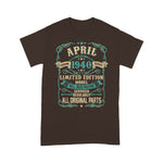 Retro Vintage Made In April 1940 80th Years Old Birthday Shirt - Scotstee Shop